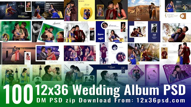 Best 100 12x36 Wedding Album PSD Sheets Download